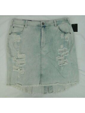 NEW Sapphire Ink Distressed Denim Skirt Juniors Size 15